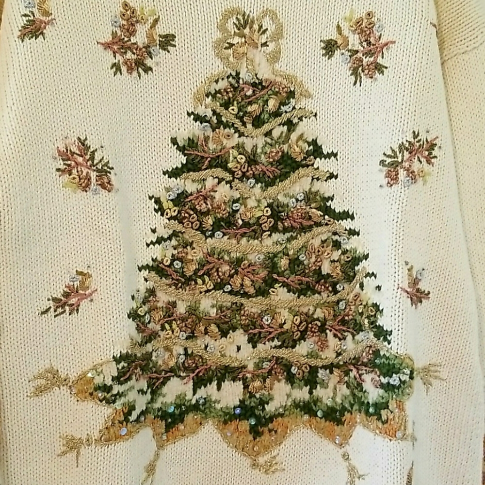 TIARA INTERNATIONAL Christmas Tree Knit Sweater 18-20 EVC - Picture 3 of 9